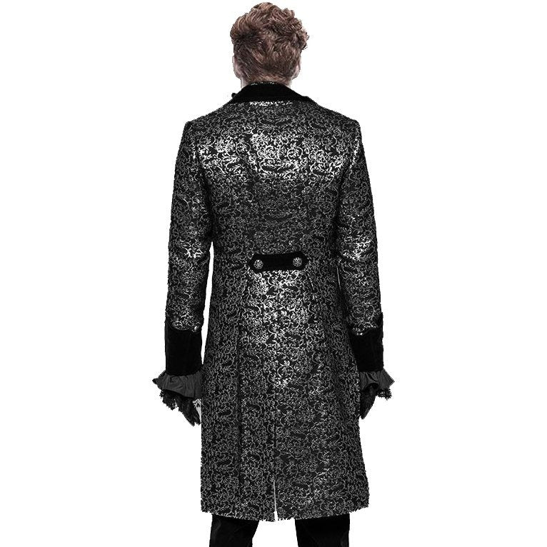 Gothic Steampunk Metal Texture Jacquard Swallow Tail Coat Jacket