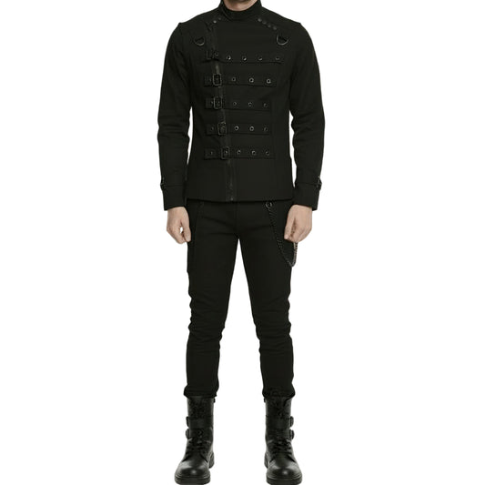 Goth Punk Bullet Bondage Psycho Band Heavy Metal Jacket Coat