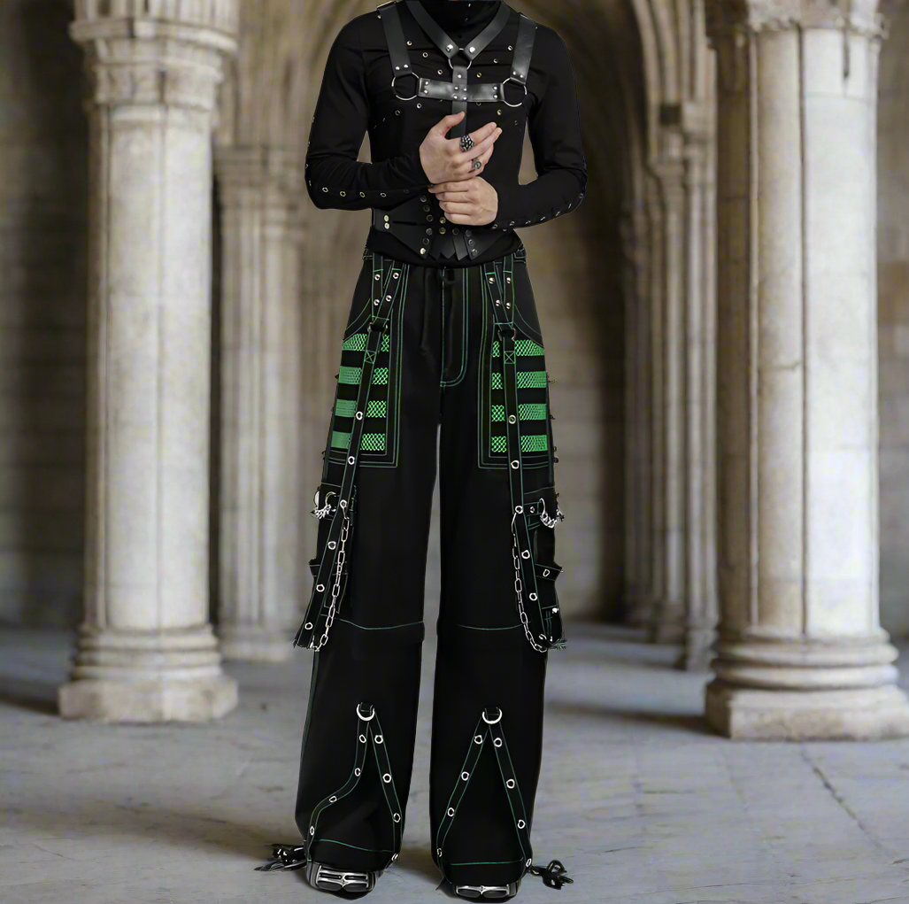 Extreme Bondage Skater Gothic Punk Rocker Cyber Goth Steampunk Biker Pants