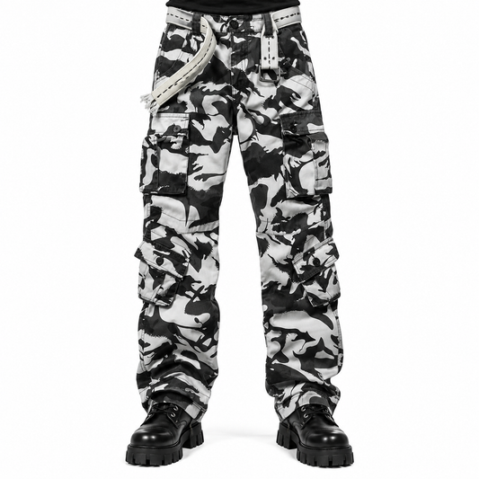 Men's Cotton Casual Military Army Camo Combat Work Cargo Pants with 8 Pockets