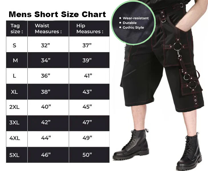 Men Bondage Trouser Gothic Transformer Baggy Shorts Trouser Emo Shorts Usa