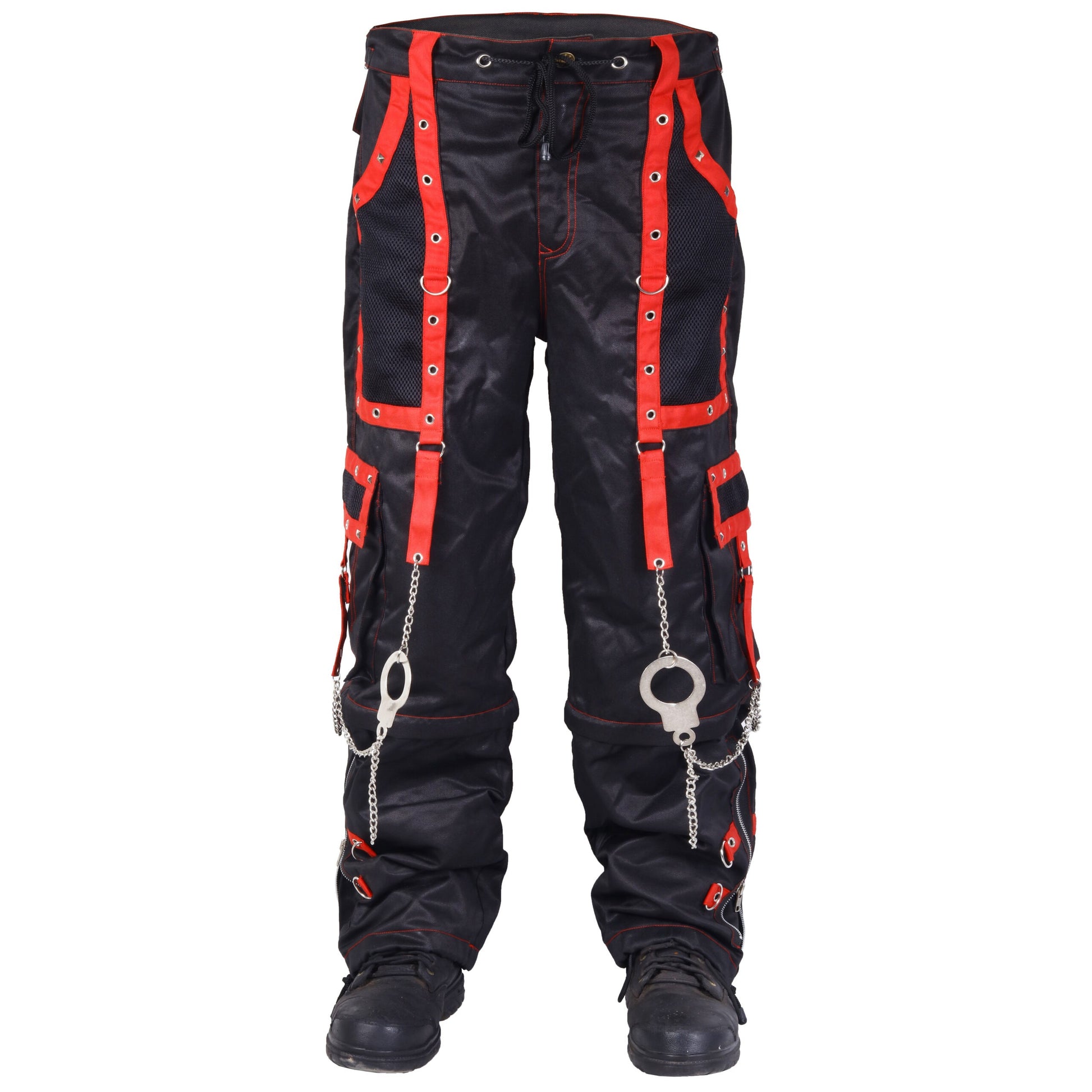 Gothic Men's Handmade Bondage Gothic Cyber Pant Chain Techno Rock Punk Shorts Trouser Pants/USA