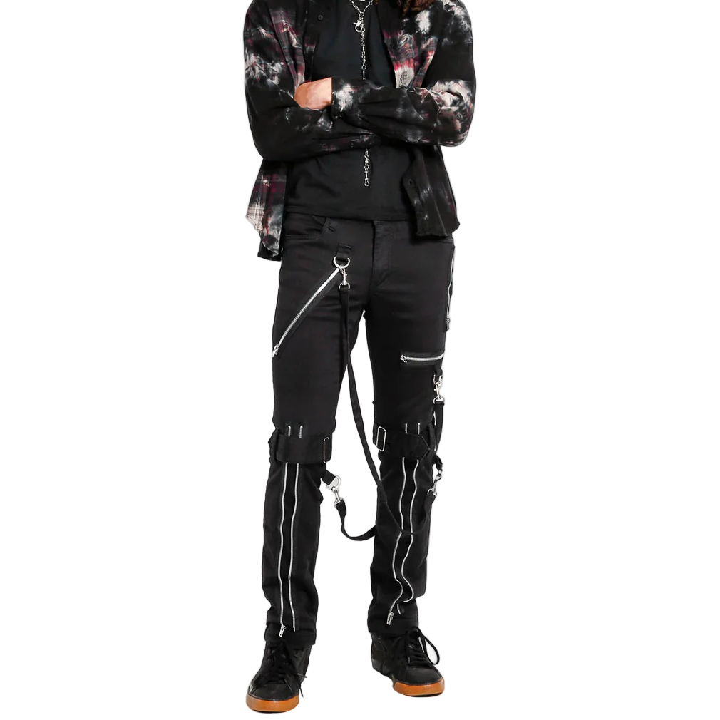 Men's Electro Bondage Rave Gothic Cyber Chain Gothic Jeans Punk Rock Pant’s
