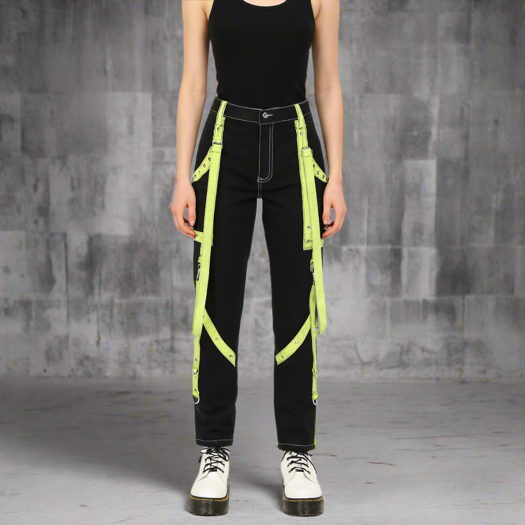 Men's Gothic Bondage Pant Rock Hard Trouser Heavy Weight Pant Emo/ Pants