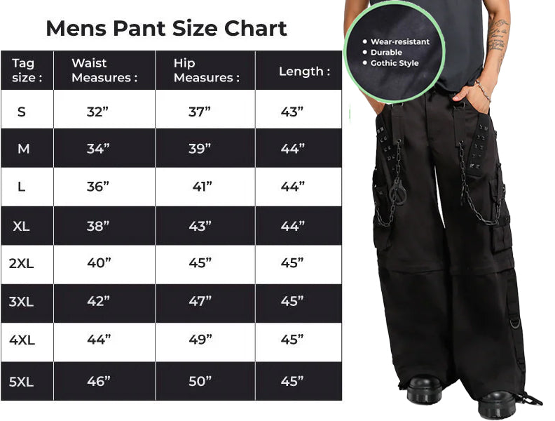 Prime Quality Handmade Gothic Bondage Black Skater Men's Pant Alternative Punk Rock Emo Trouser Pant Shorts/USA