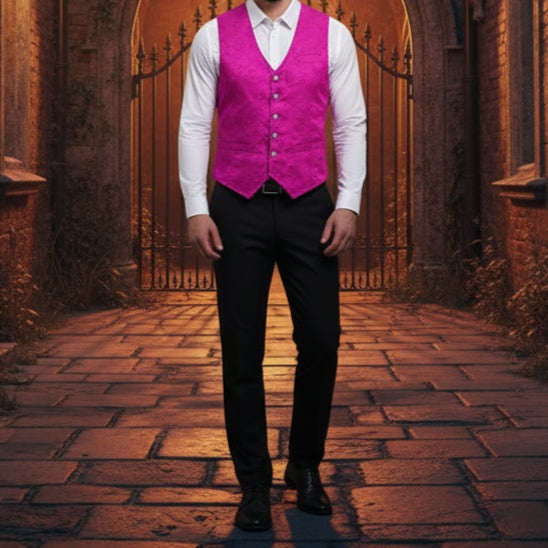 Brocade Men's Vest Waistcoat Gothic Steampunk Purple Vest Victorian/Western-Reenactment/Usa