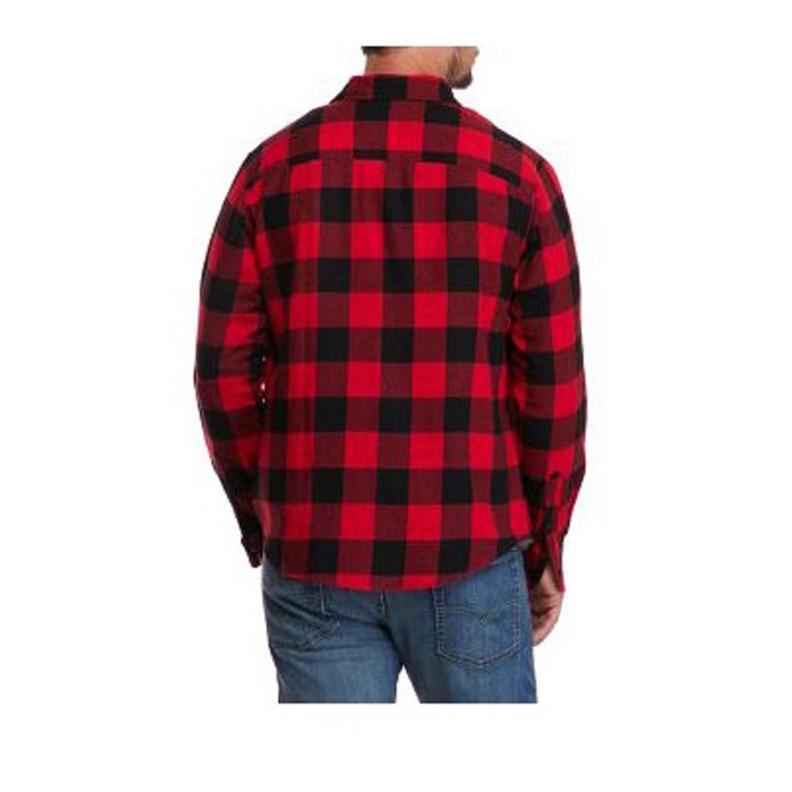 Red Flannel Buffalo Plaid Cotton Button Down Unisex Shirt