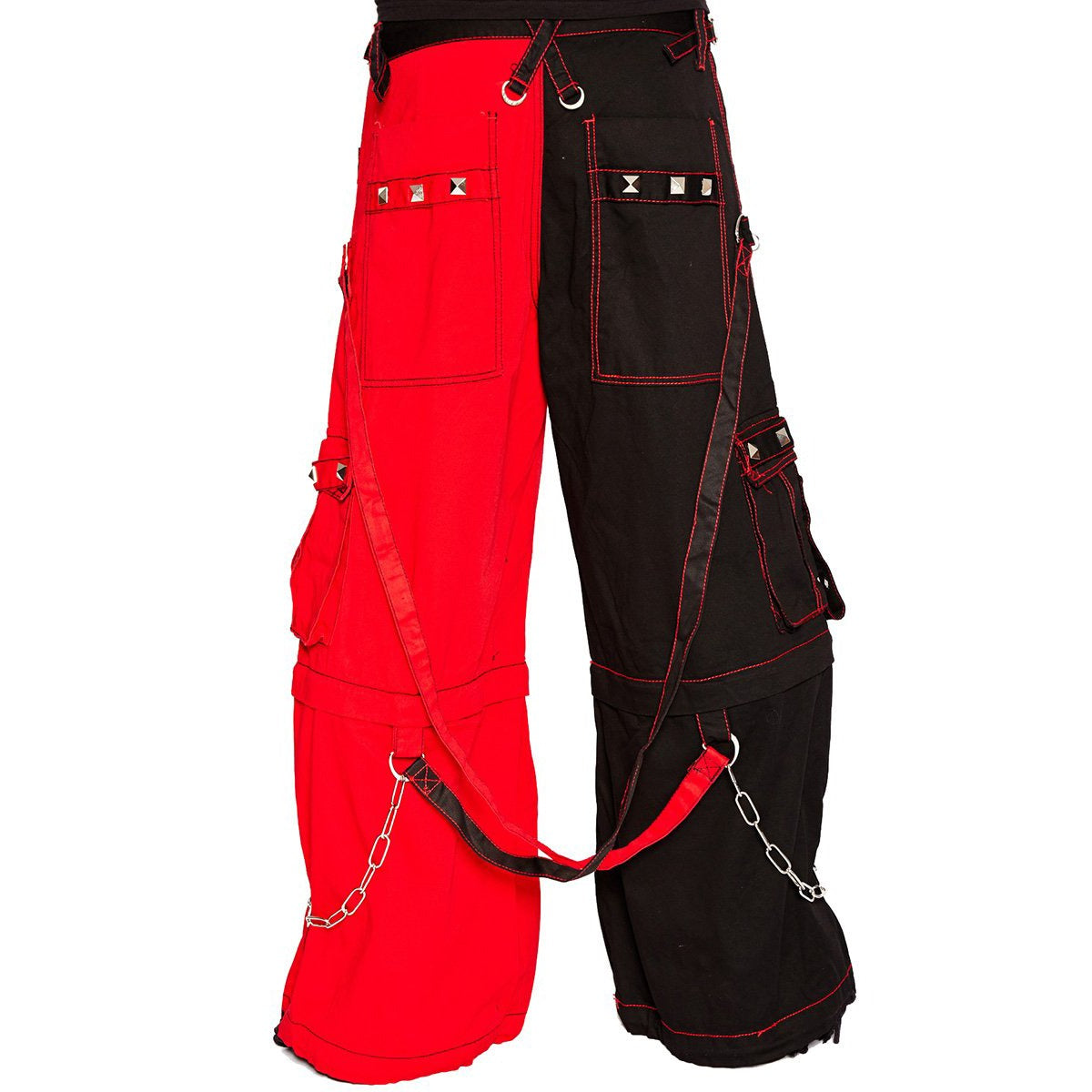 Men Bondage Trouser Punk Rock Transformer Baggy Black Split Leg Pants/Emo