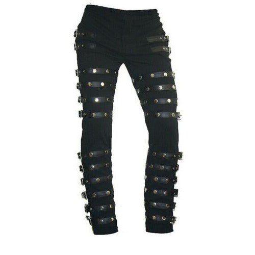 Men Gothic Bad Concert Black Metal Pant Rock Hard Trouser Heavy Pants