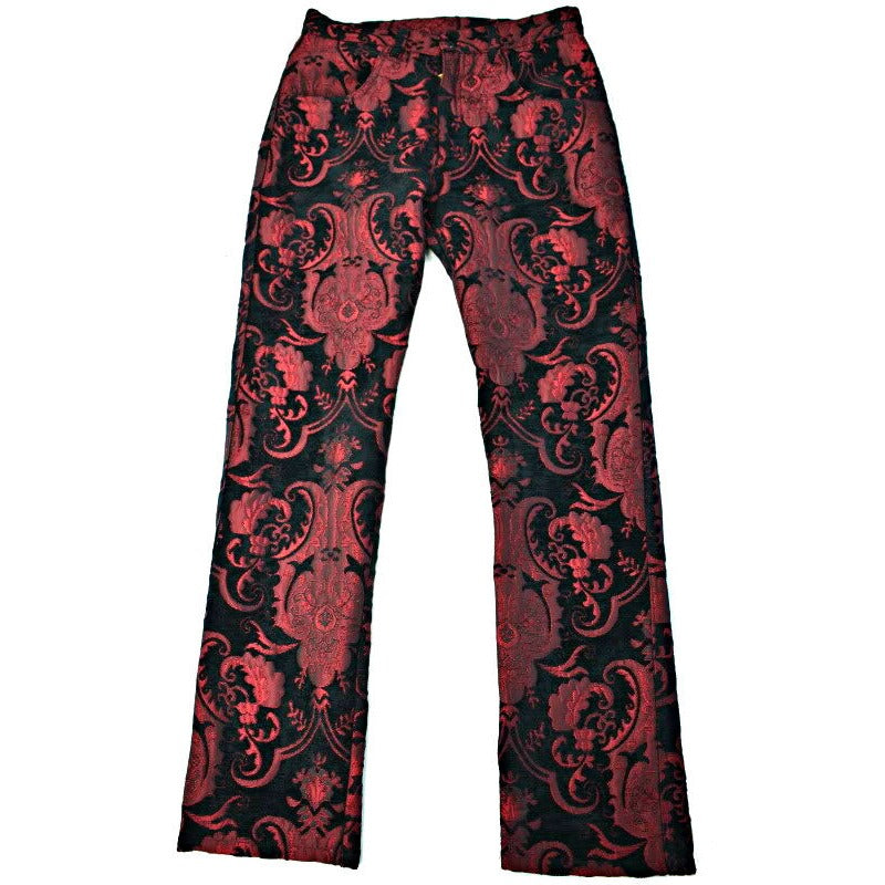 TAPESTRY VICTORIAN VAMPIRE DRACULA GOTHIC STEAMPUNK PIRATE RED/BLACK PANTS