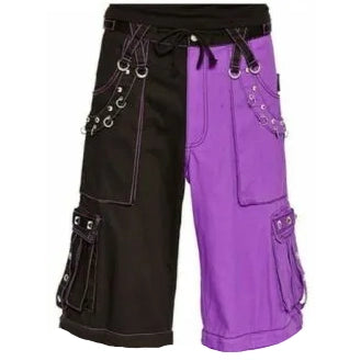 Gothic Bondage Men's Short Alternative Punk Rock Transformer Purple Baggy Shorts