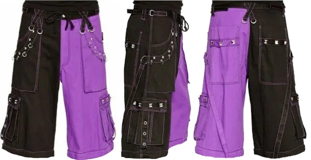 Gothic Bondage Men's Short Alternative Punk Rock Transformer Purple Baggy Shorts