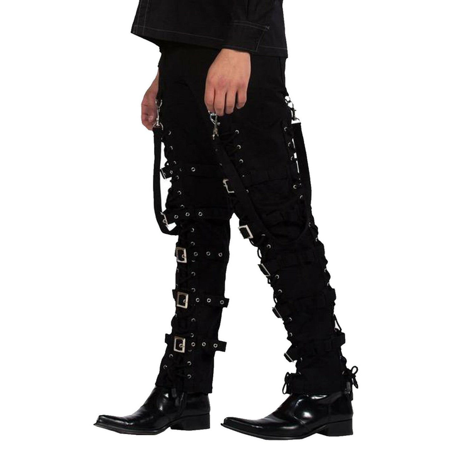 Men's Electra Bondage Rave Gothic Cyber Chain Gothic Jeans Punk Rock Tripp Pants