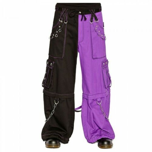 Gothic Bondage Men Pant Alternative Punk Rock Transformer Trouser Purple Baggy Pants
