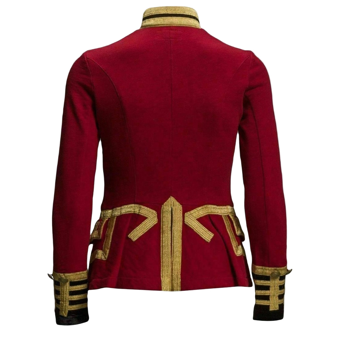 New Women's Red Wool French Terry Officer's Military Band Jacket