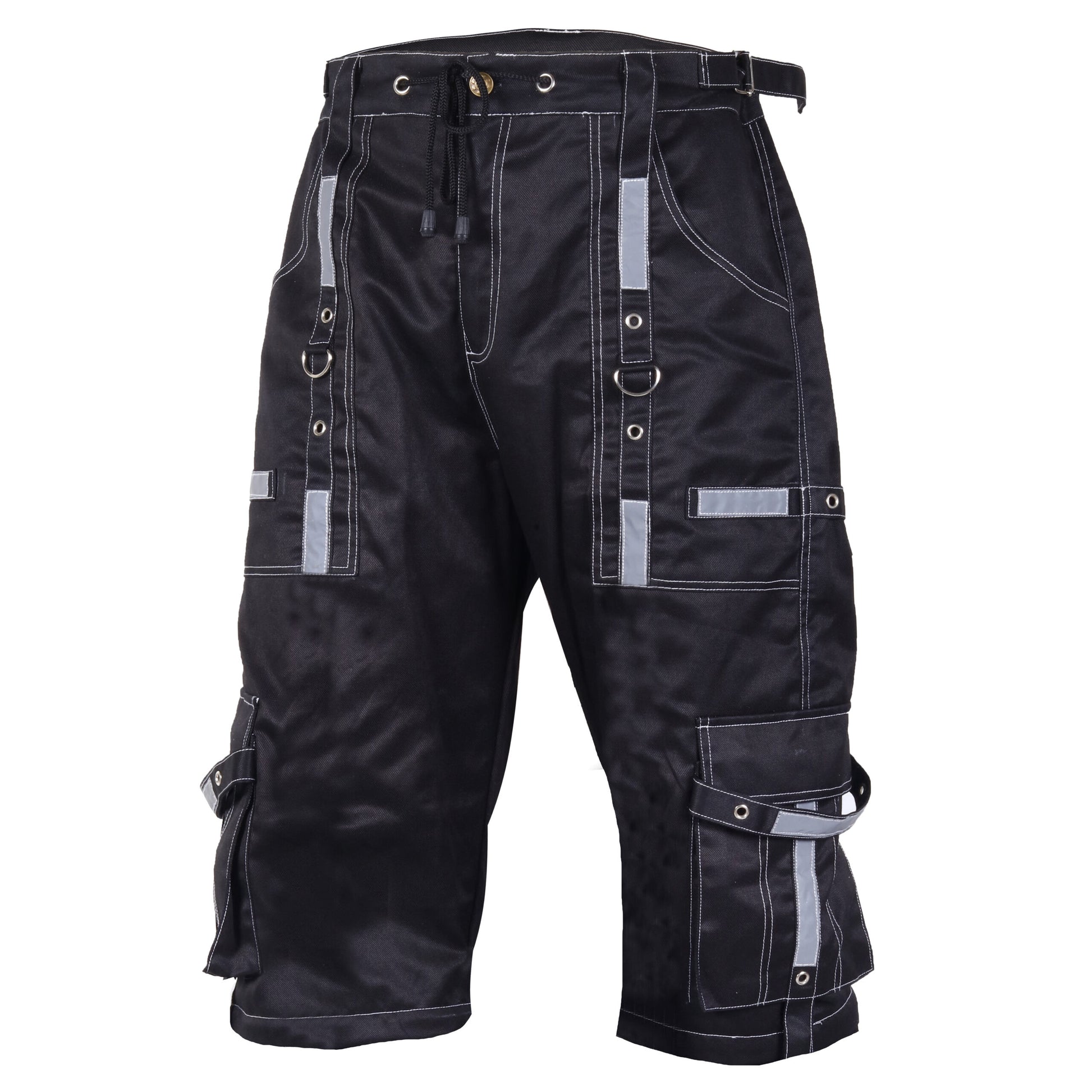 Gothic Bondage Reflective Men Short Alternative Punk Rock Emo Shorts
