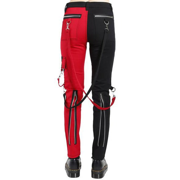 Women's Handmade Chains Split Leg Rhinestones Gothic Punk Emo Tripp Pants Straps Pants