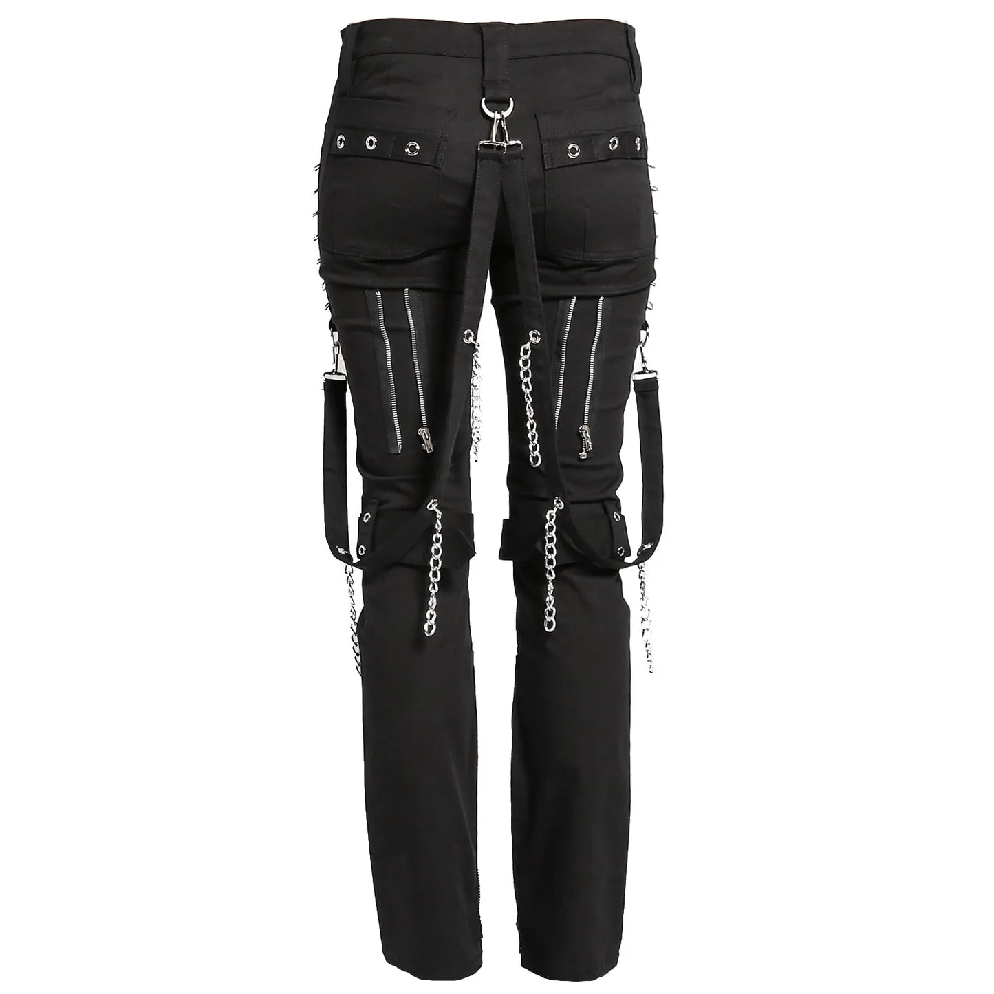 Men Gothic Bondage Black Pant Rock Hard Trouser Heavy Weight Emo Pants
