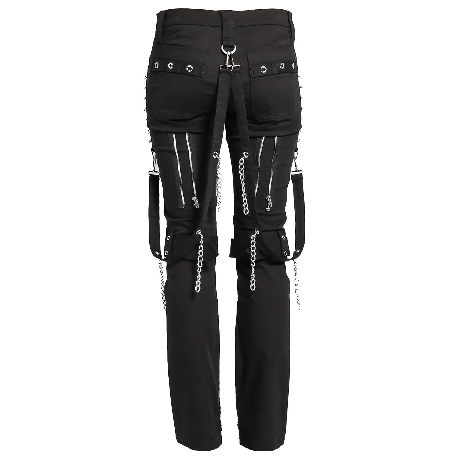 Men Gothic Bondage Black Pant Rock Hard Trouser Heavy Weight Emo Pants