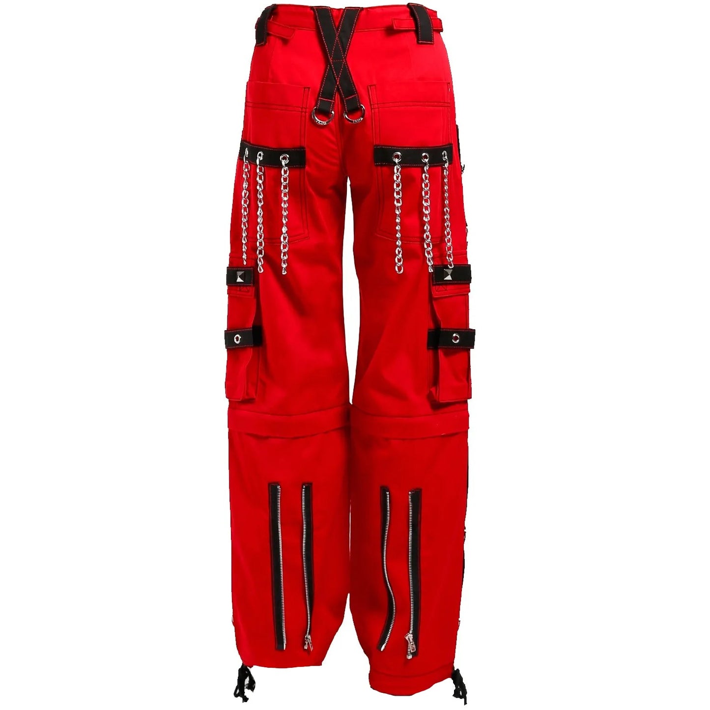 Gothic Bondage Handmade Men Pant Alternative Punk Rock Transformer Trouser Red Baggy/ Pants