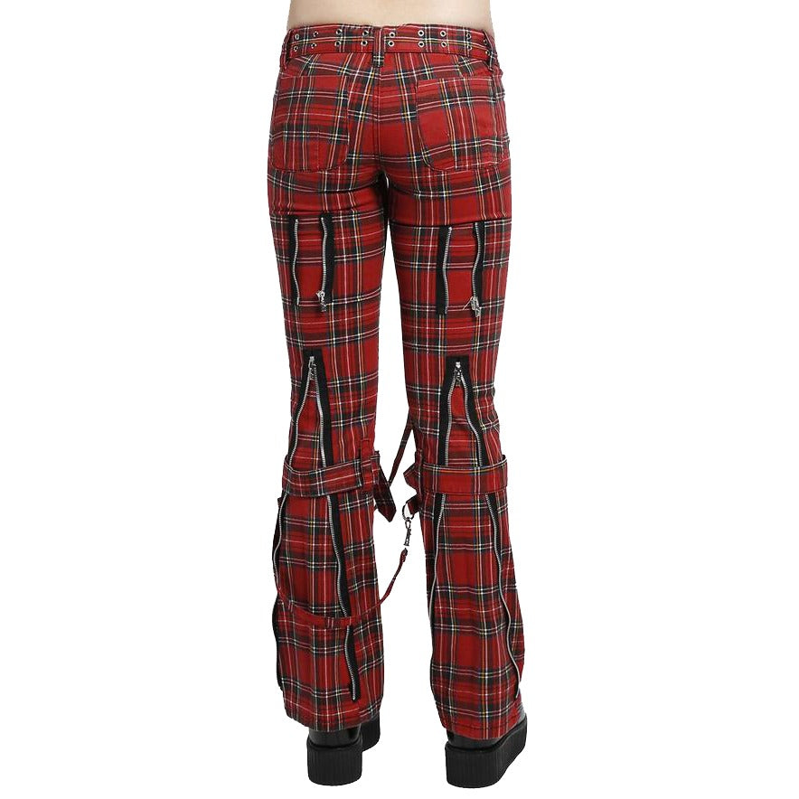Women,s Bondage Pants Red Plaid