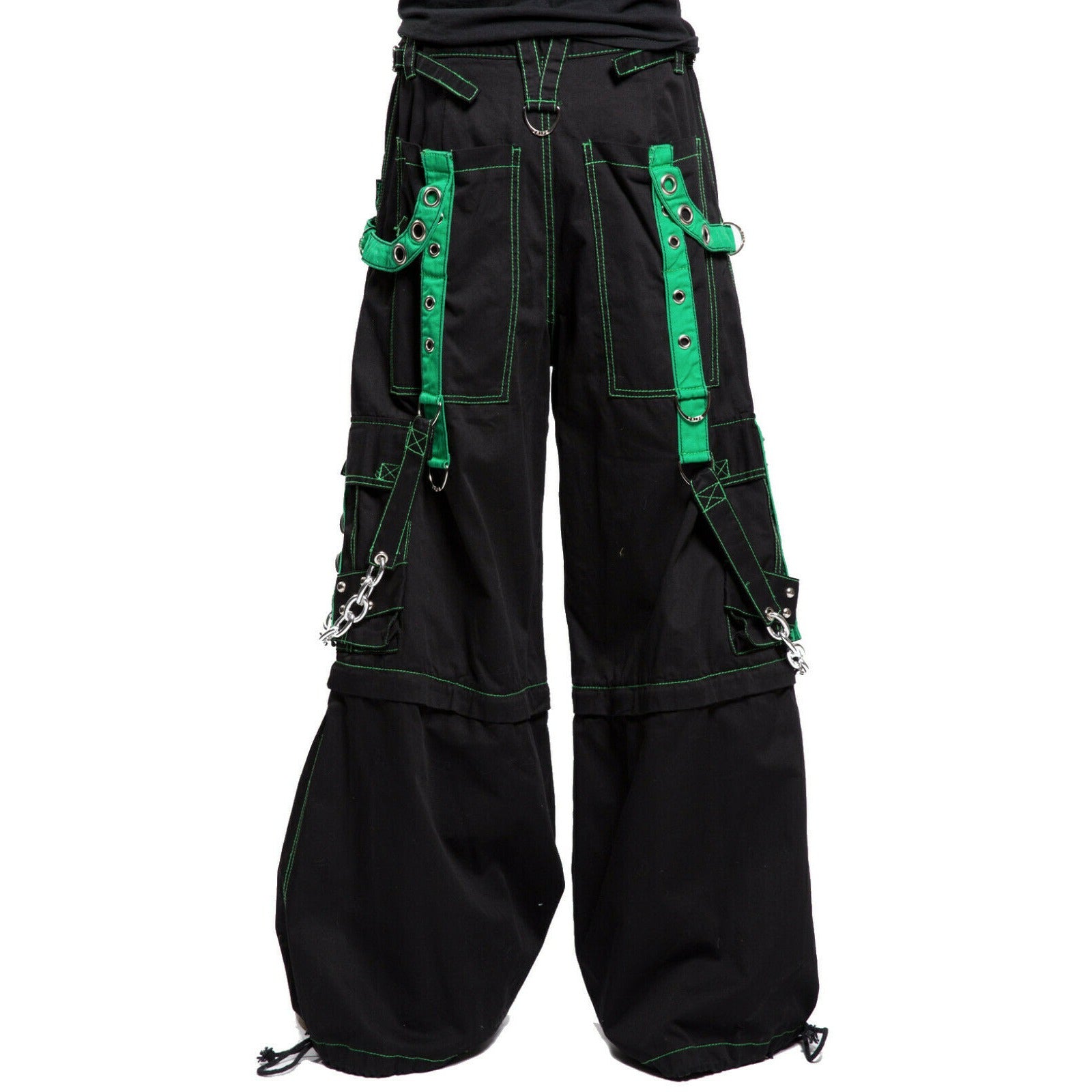 Gothic Men's Bondage Rave Shorts Gothic Biker Cyber Emo Skater Goth Pants