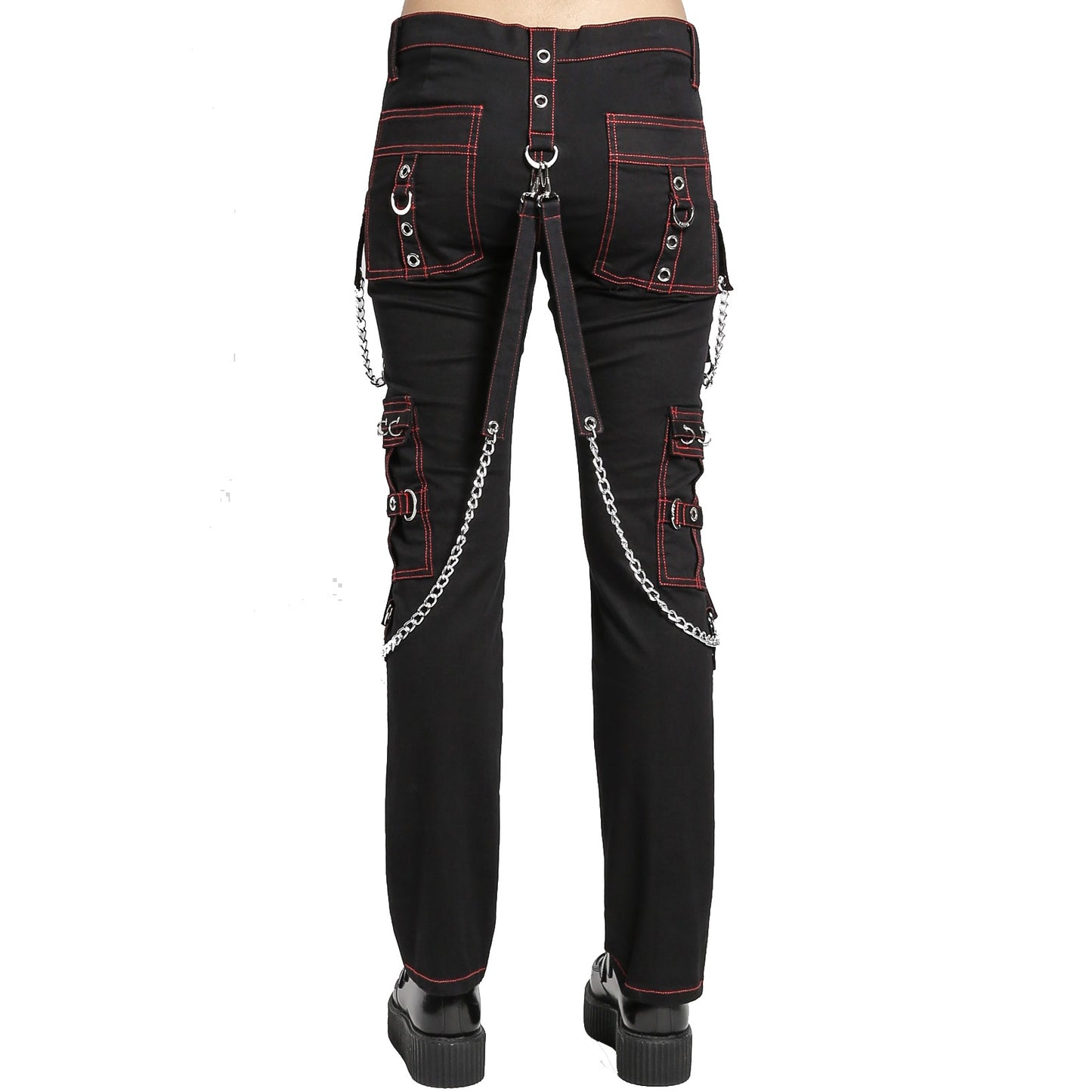 Gothic Women’s Military Officer Trousers Black Red/Black Tripp Pants
