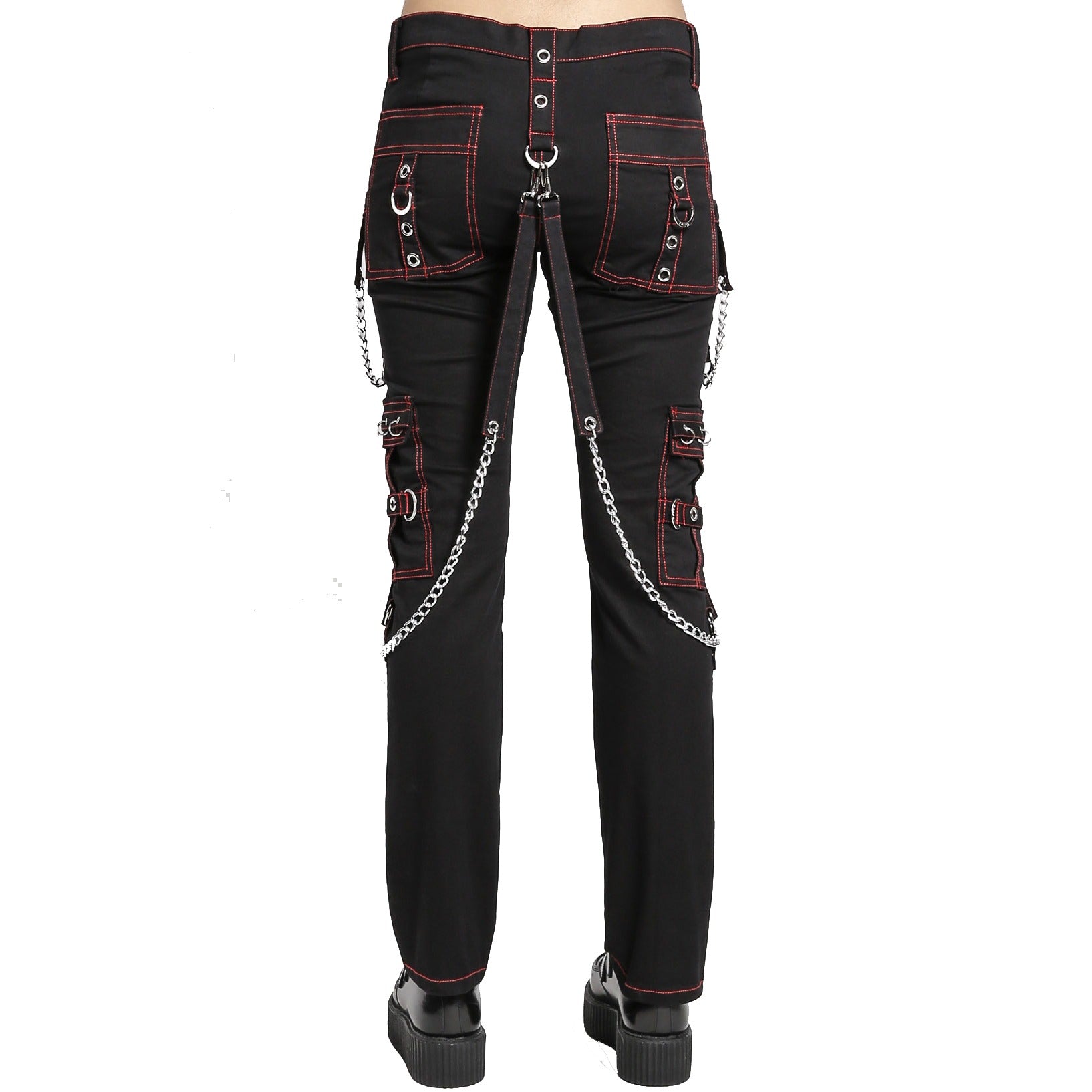 Gothic Women’s Military Officer Trousers Black Red/Black Tripp Pants