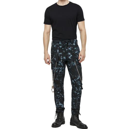 Skinny Jeans Mechanic Acid Rave Gothic Cyber Apocalyptic Chain Goth Techno Jeans Punk Pants