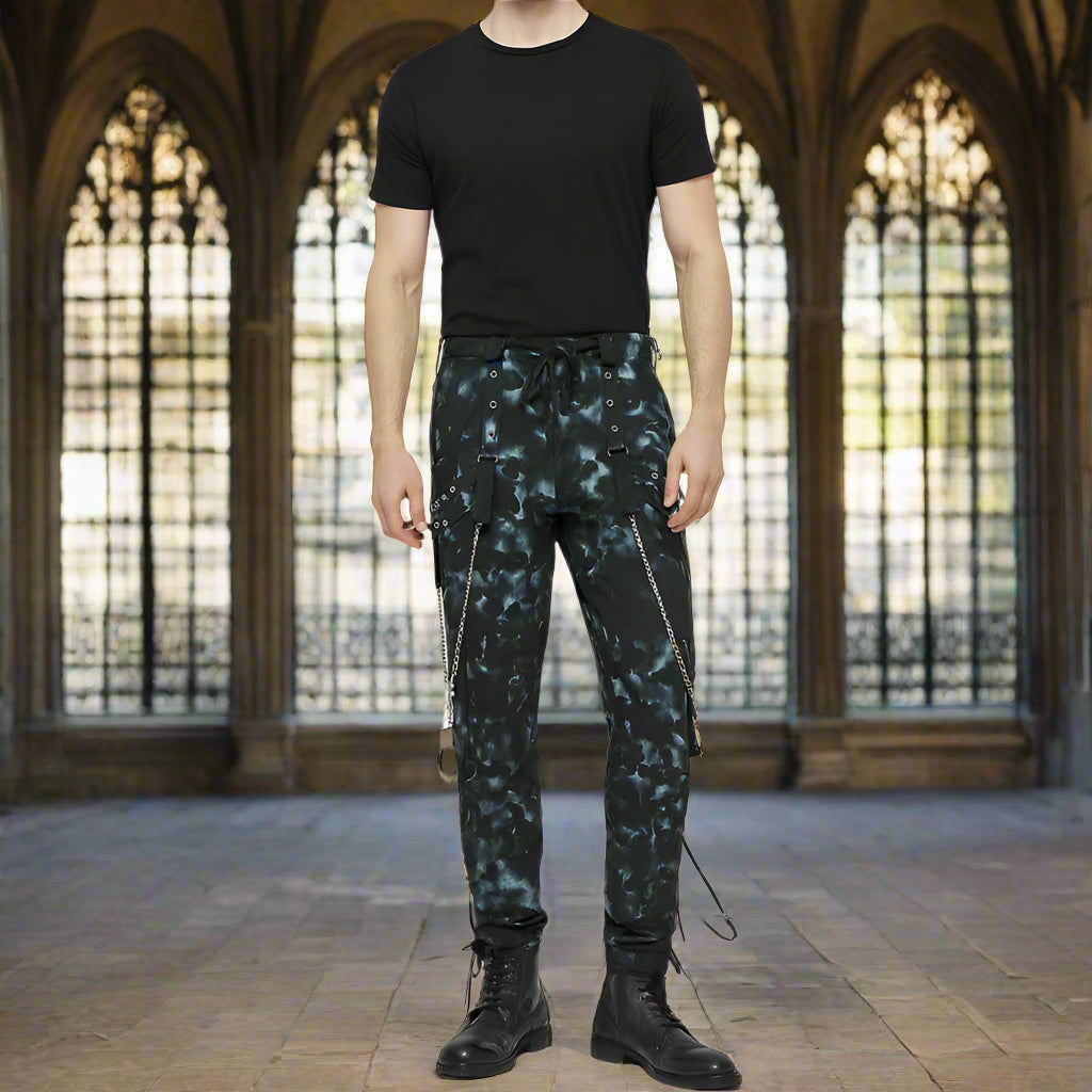 Skinny Jeans Mechanic Acid Rave Gothic Cyber Apocalyptic Chain Goth Techno Jeans Punk Pants