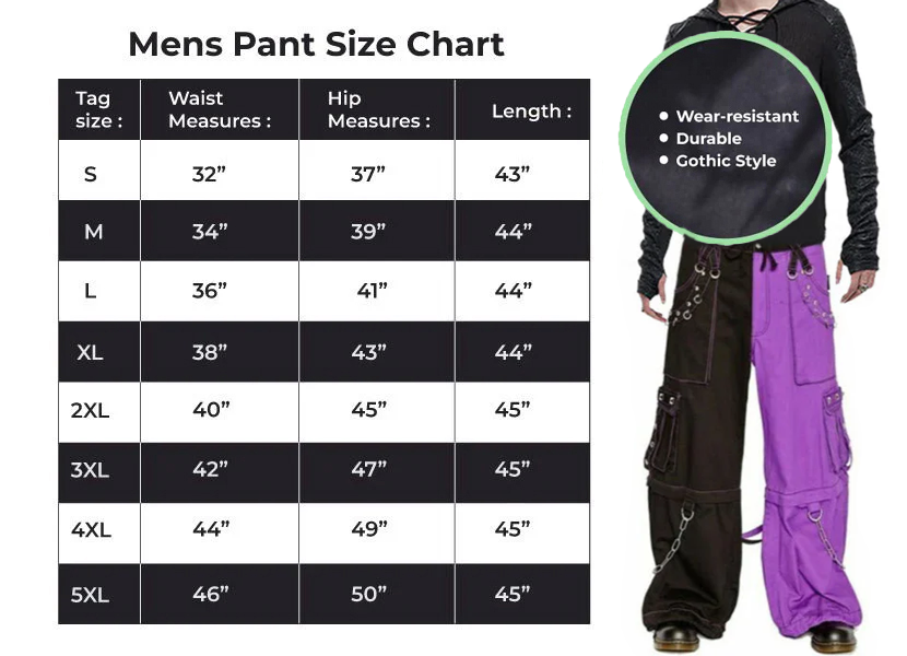 Gothic Bondage Men Pant Alternative Punk Rock Transformer Trouser Purple Baggy Pants