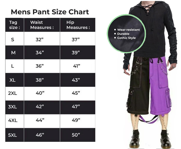 Gothic Bondage Men's Short Alternative Punk Rock Transformer Purple Baggy Shorts