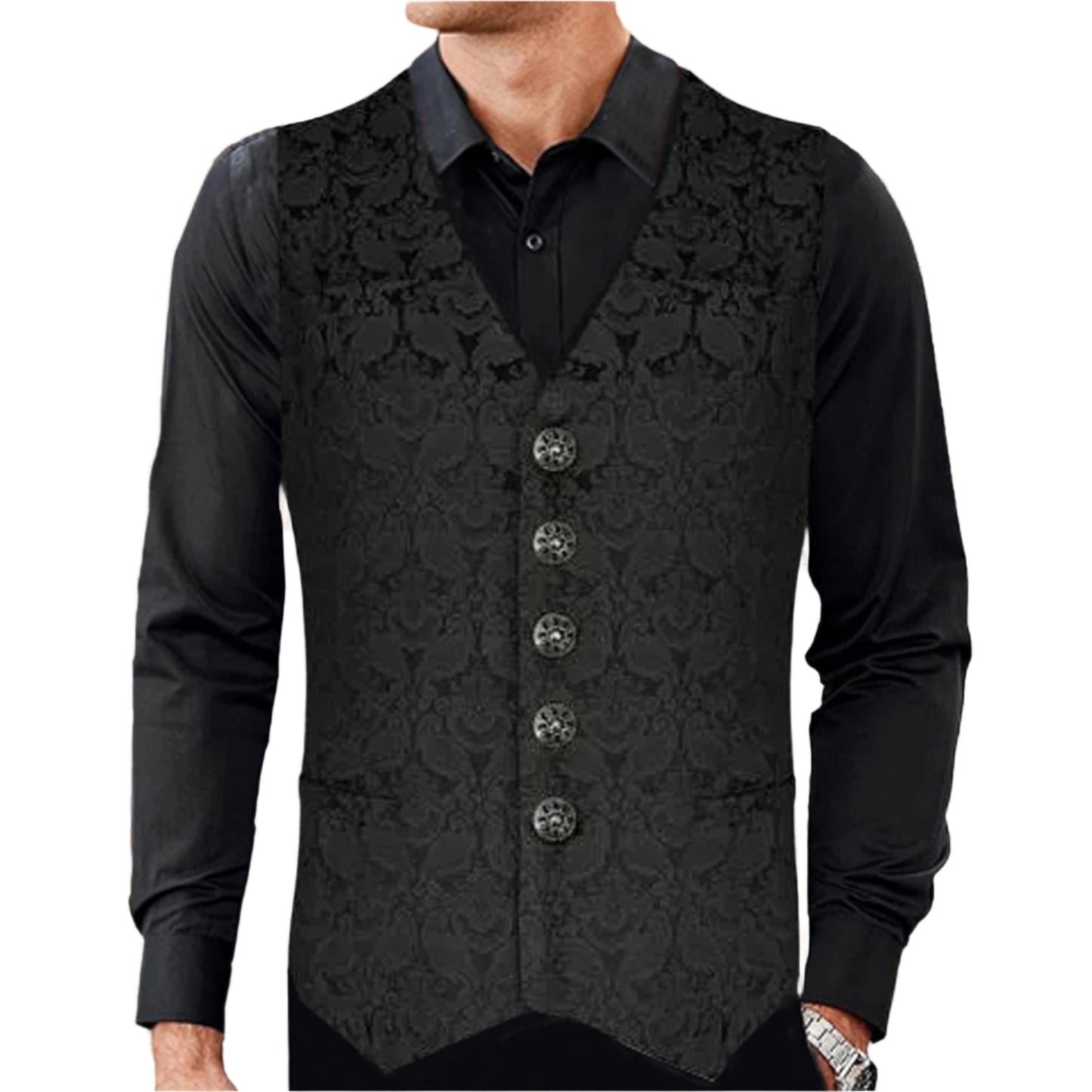New Brocade Men's Vest Waistcoat Gothic Steampunk Victorian/Western-Reenactment
