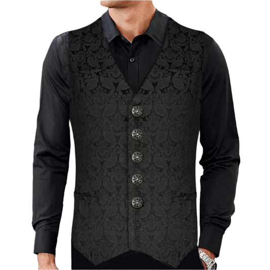 New Brocade Men's Vest Waistcoat Gothic Steampunk Victorian/Western-Reenactment
