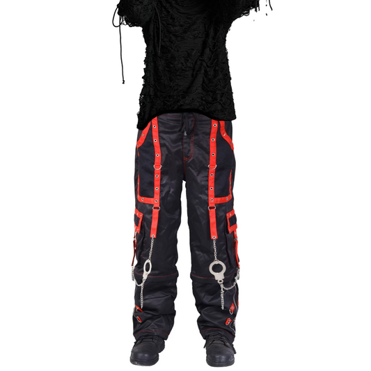 Gothic Men's Handmade Bondage Gothic Cyber Pant Chain Techno Rock Punk Shorts Trouser Pants/USA
