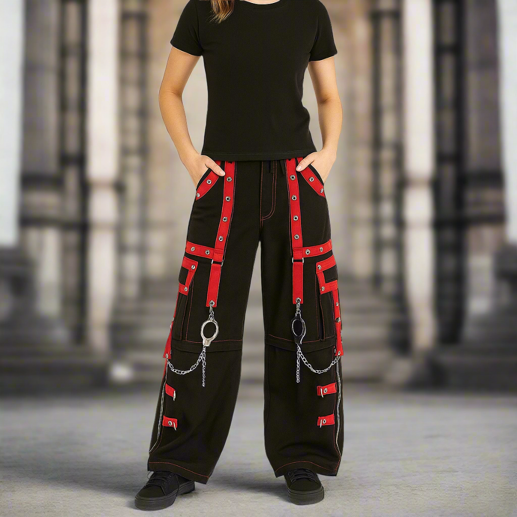 Gothic Men's Handmade Bondage Gothic Cyber Pant Chain Techno Rock Punk Shorts Trouser Pants/USA