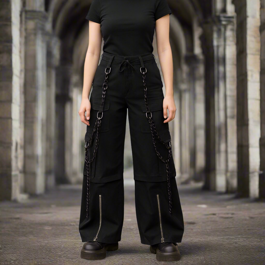 Gothic Bondage Rocker Men Pant Alternative Punk Rock Emo Trouser Pant Shorts/USA