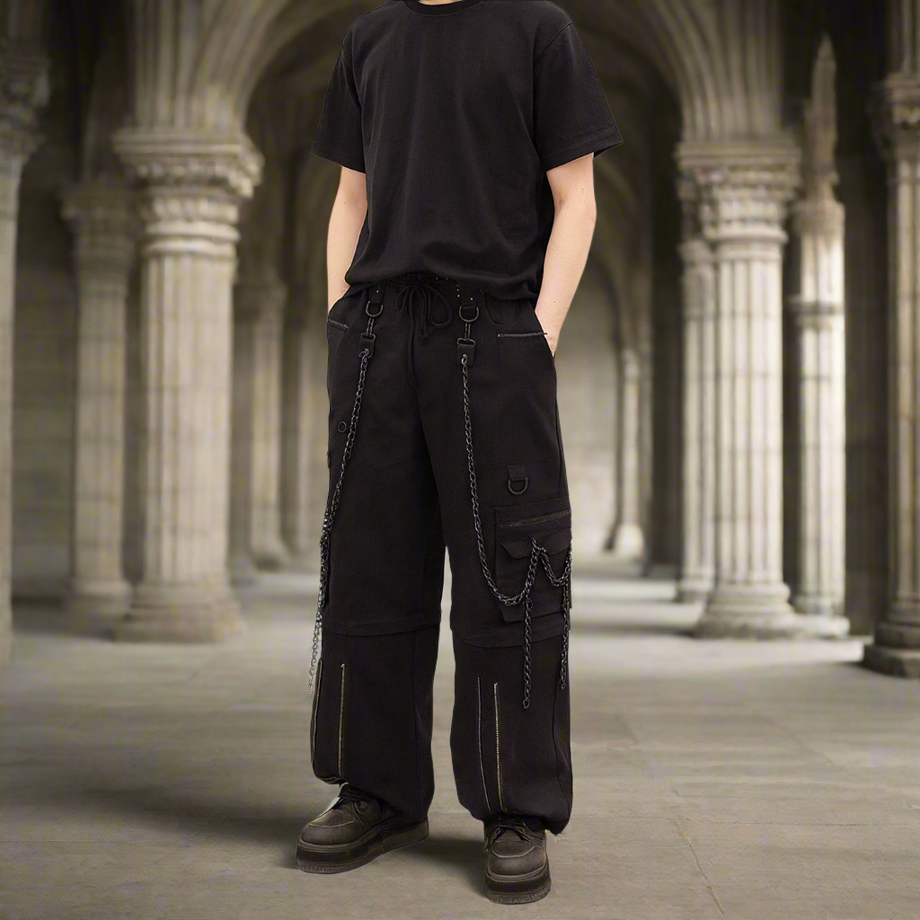 Gothic Bondage Rocker Men Pant Alternative Punk Rock Emo Trouser Pant Shorts/USA