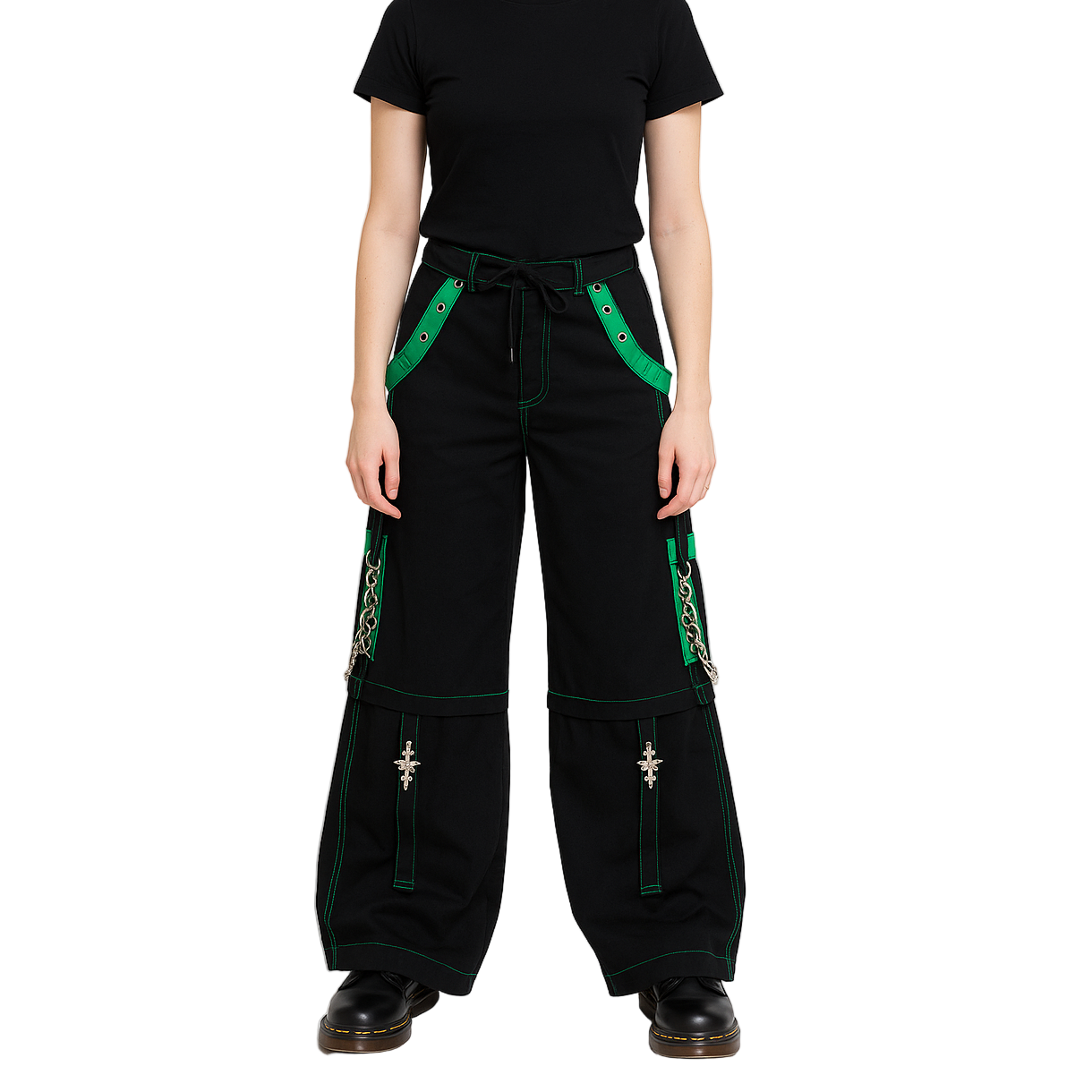 Gothic Men's Bondage Rave Shorts Gothic Biker Cyber Emo Skater Goth Pants