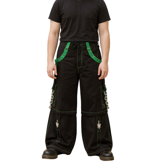 Gothic Men's Bondage Rave Shorts Gothic Biker Cyber Emo Skater Goth Pants