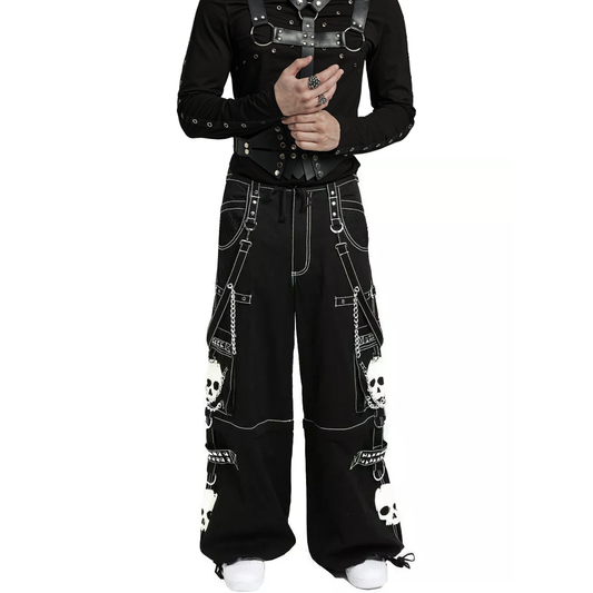 Gothic Bondage Black Big Skull Men Pant Alternative Punk Rock Emo Trouser Pant Shorts Usa
