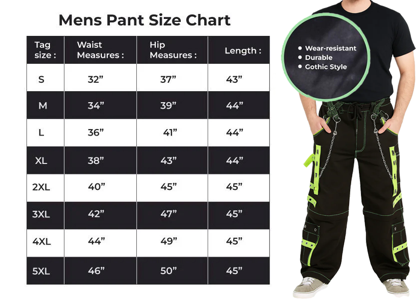 Gothic Men's Handmade Bondage 4 Pocket Trouser Punk Rock Black Yellow Gothic Yellow Stitch USA