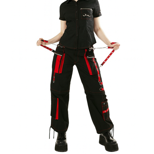 Men's Gothic Handmade Bondage Trouser Punk Rock Transformer Black Red Gothic Pant/USA/Pants