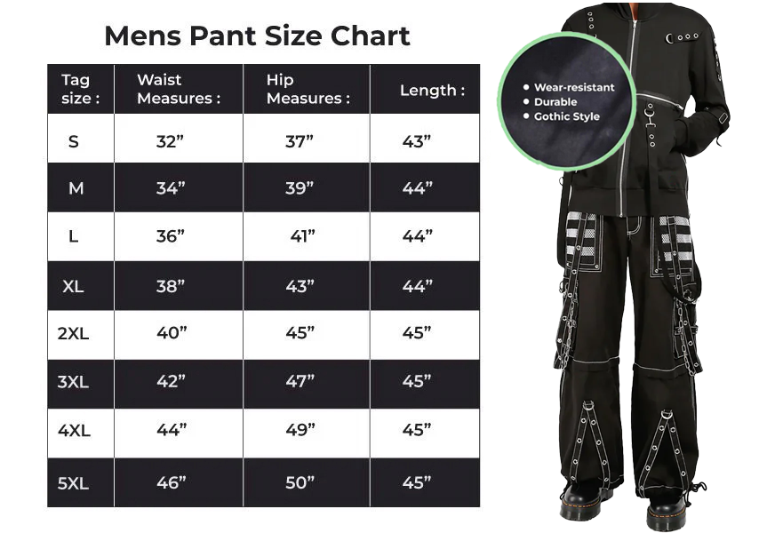 Gothic Extreme Bondage Skater Gothic Punk Rocker Cyber Goth Steampunk Biker Pant