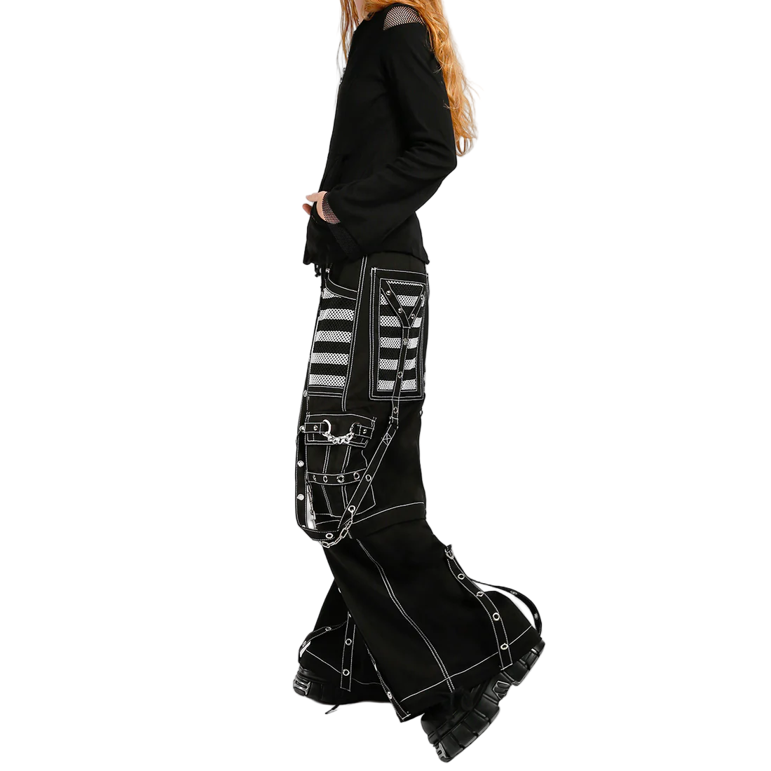 Gothic Extreme Bondage Skater Gothic Punk Rocker Cyber Goth Steampunk Biker Pant