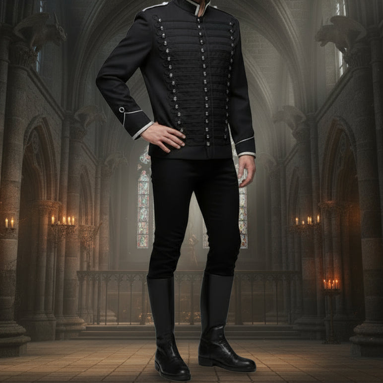 Military Drummer Jacket Parade Jacket Goth Punk Adam Ant Vtg Style Black Jacket Usa