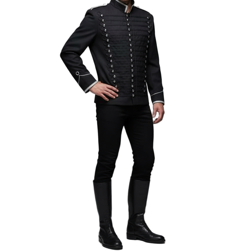 Military Drummer Jacket Parade Jacket Goth Punk Adam Ant Vtg Style Black Jacket Usa