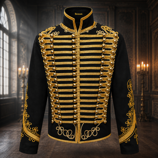 Men’s Adam Luxe Military Drummer Jacket – Black Parade Hussar Style