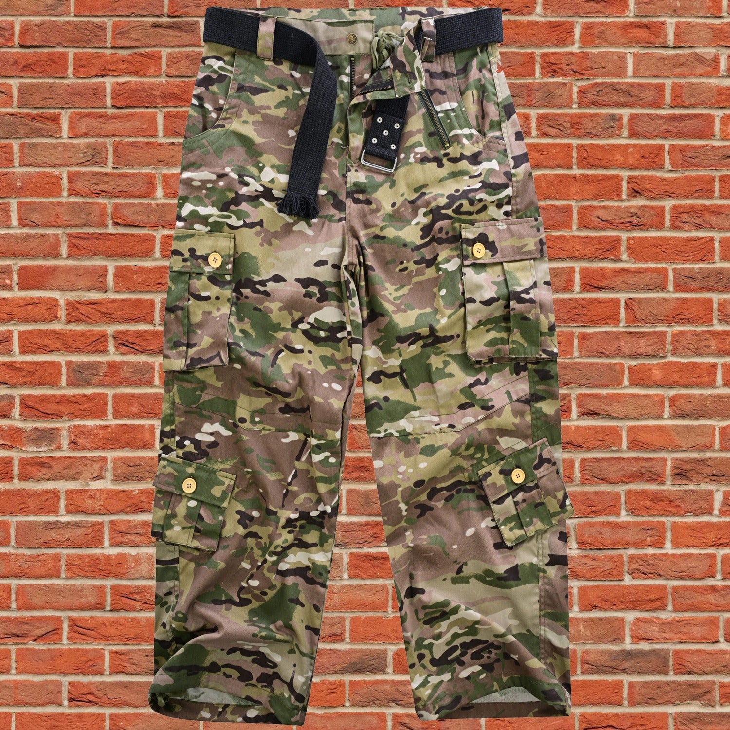 AKARMY Men's Cotton Casual Military Army Camo Combat Work Cargo Pants with 8 Pockets
