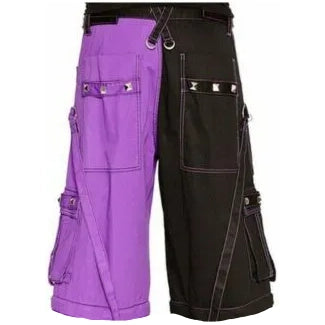Gothic Bondage Men's Short Alternative Punk Rock Transformer Purple Baggy Shorts